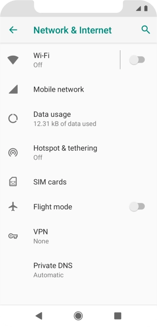 Press Mobile network.