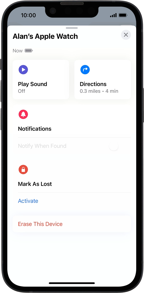 On your phone: Press Play Sound.