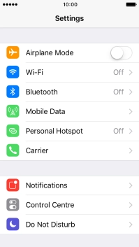 Press Personal Hotspot.