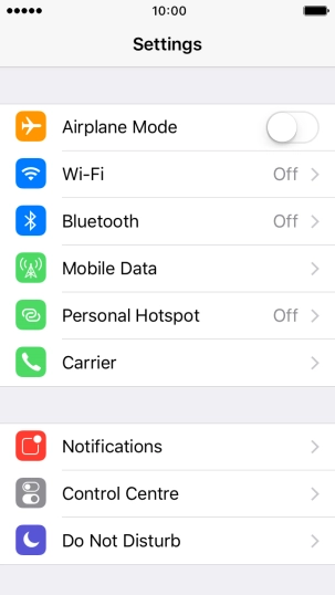 Press Personal Hotspot.