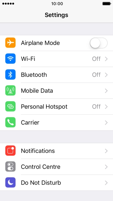 Press Personal Hotspot.