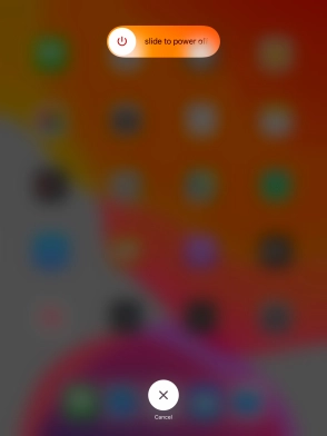 Press and drag the power off icon right.