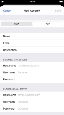 Press Host Name and key in the name of your email provider's incoming server.