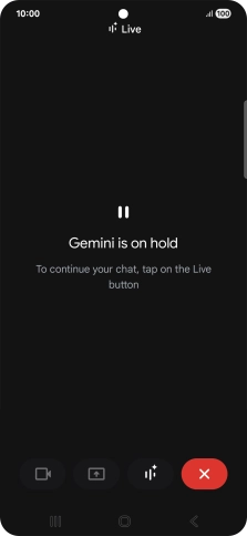 To resume the conversation, press the resume icon.