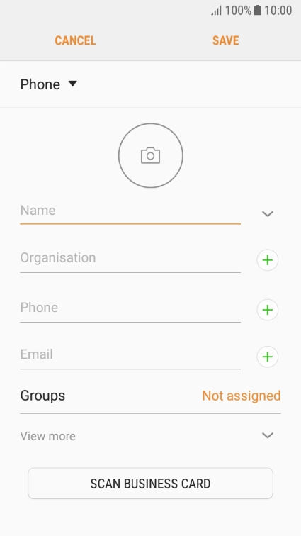 Press Name and key in the required name.