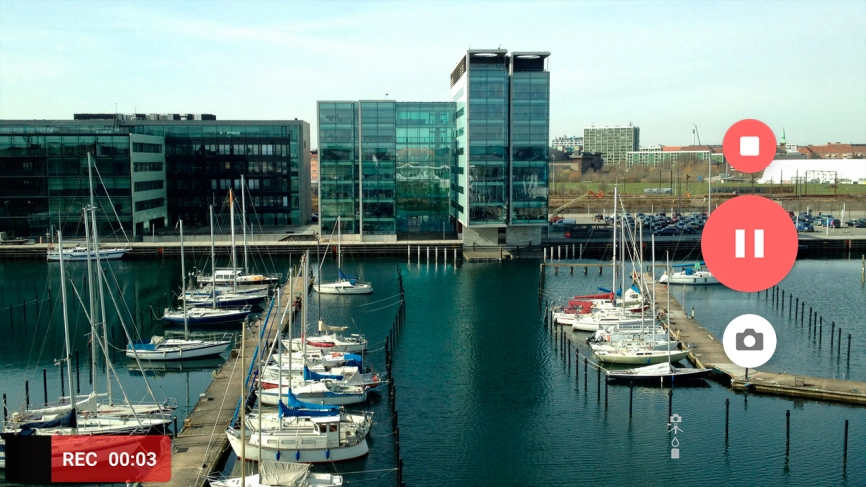 Press the stop icon to stop recording.