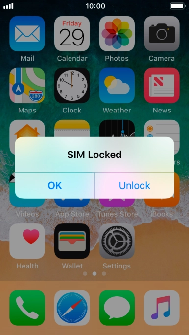If your SIM is locked, press Unlock. If your SIM is locked, press Unlock.