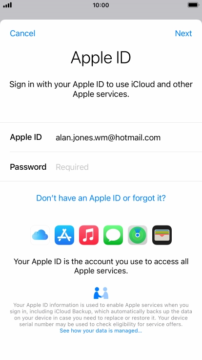 Press the field next to 