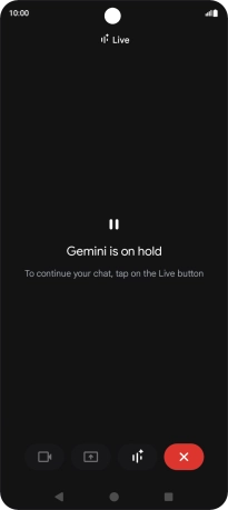 To resume the conversation, press the resume icon.
