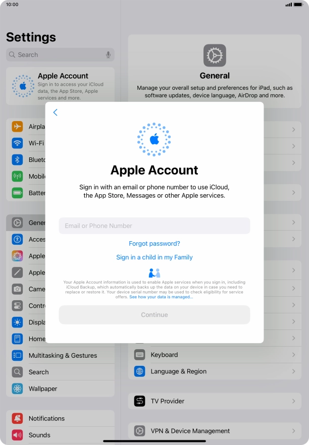 Press Email or Phone Number and key in the username for your Apple ID.