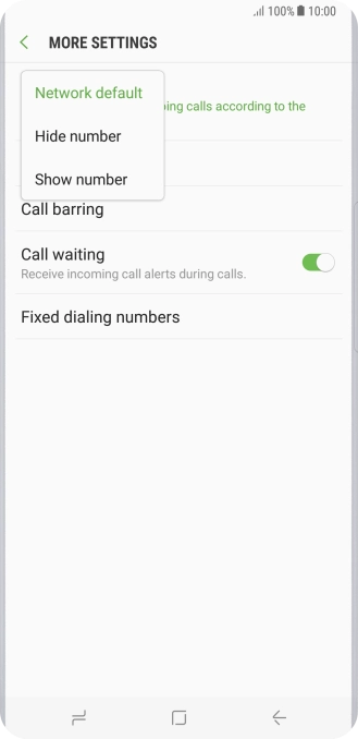 Press Show number to turn on caller identification.
