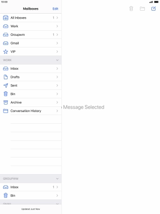 Press the required email account.