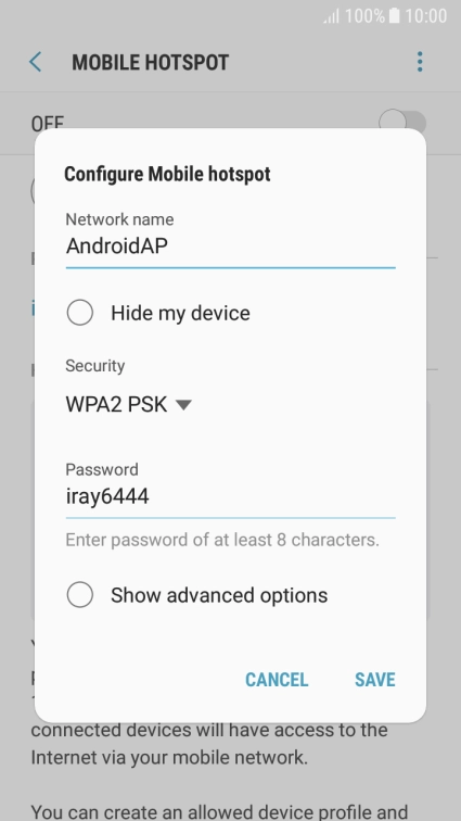 Press the field below 