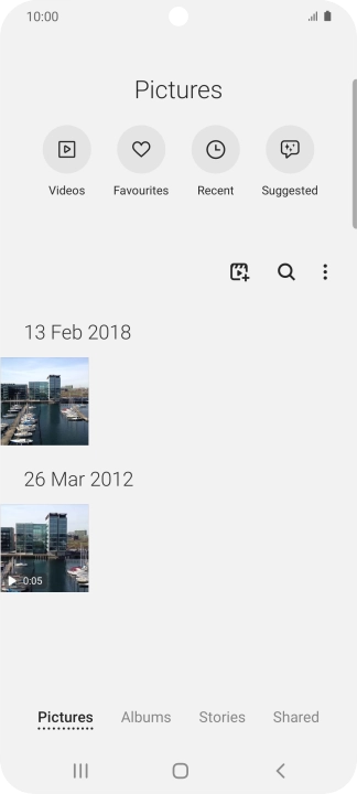 Press Albums and go to the required folder. Press Albums and go to the required folder.