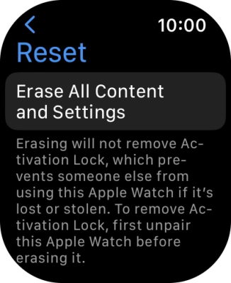 Press Erase All Content and Settings.