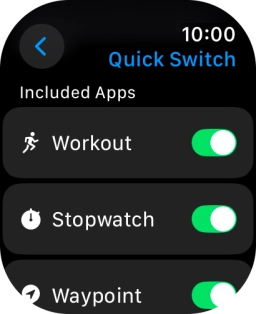 Press the indicators next to the required functions to select which functions that can be switched to via Quick Switch.