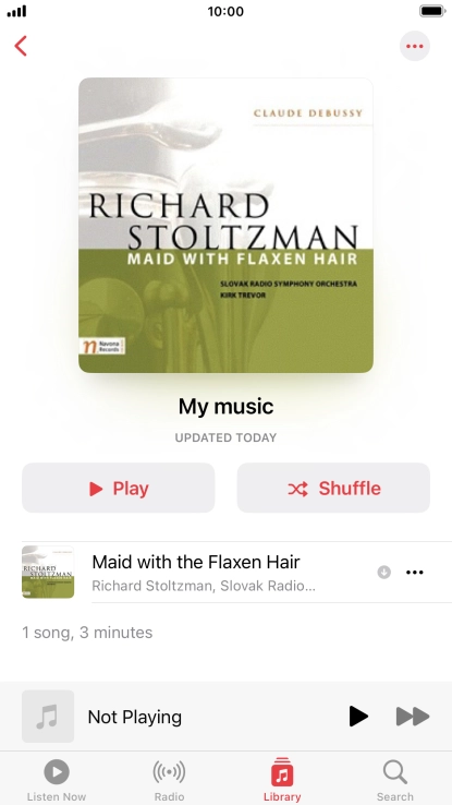 Go to the required category or playlist and press the required audio file.