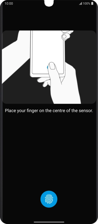 Follow the instructions on the screen to create the phone lock code using your fingerprint.