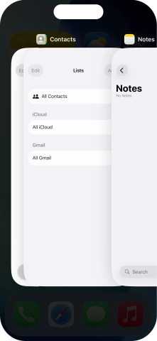 Slide upwards on the required application to end it.
