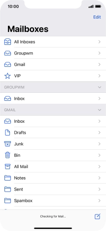 Press the required email account.