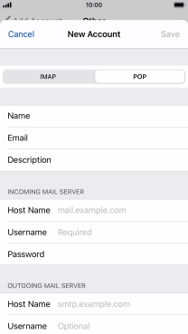 Press Host Name and key in the name of your email provider's incoming server.