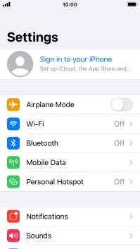 Press Sign in to your iPhone.
