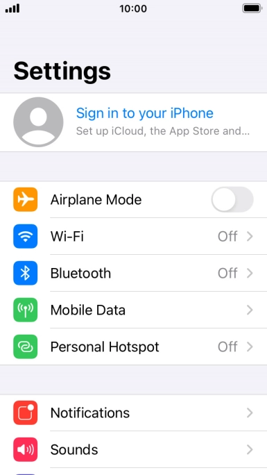 Press Sign in to your iPhone.