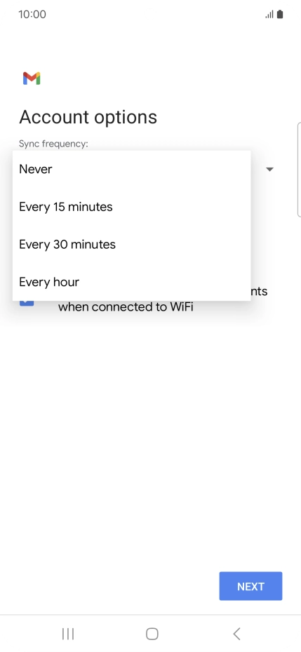 Press the required setting.