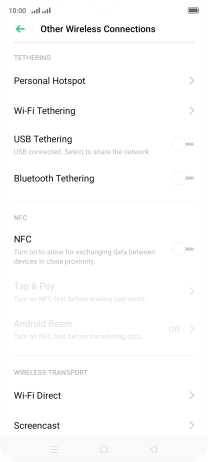 Press Personal Hotspot.