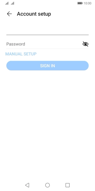 Press Password and key in the password for your email account.