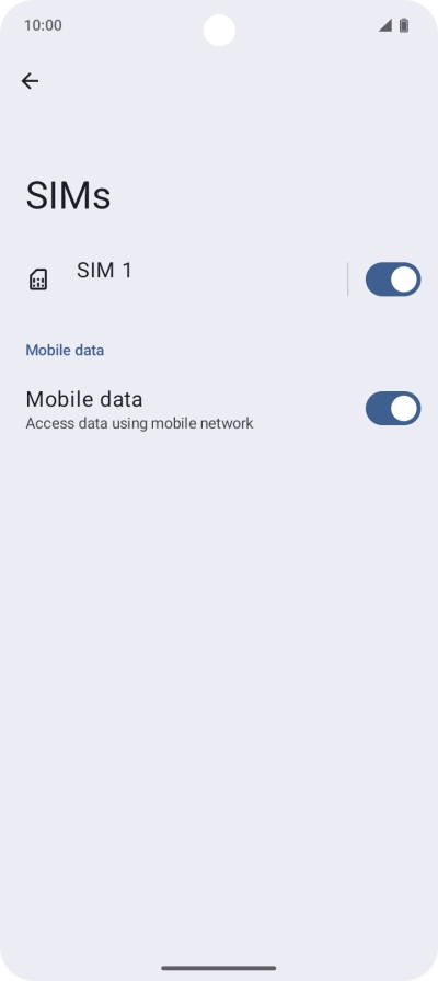 Press the name of the SIM. Press the name of the SIM.