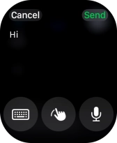 Press the microphone icon and record the message.