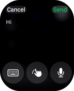 Press the microphone icon and record the message.