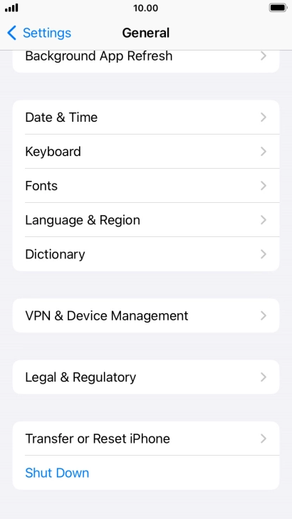 Press Transfer or Reset iPhone.