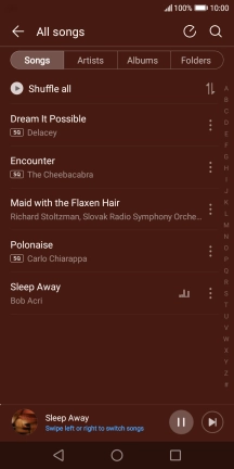 Press the song title at the bottom of the screen.