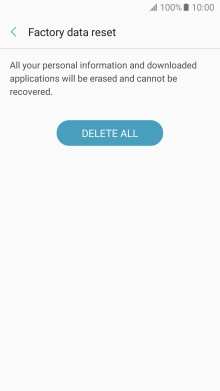 Press DELETE ALL. Wait a moment while the factory default settings are restored. Follow the instructions on the screen to set up your phone and prepare it for use.