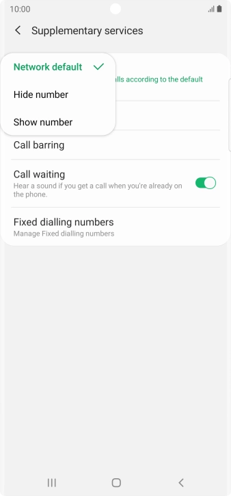 Press Show number to turn on caller identification.