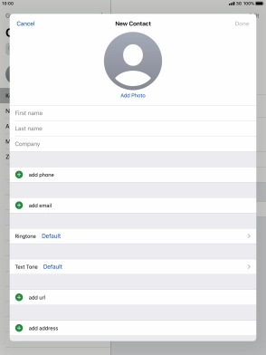 Press First name and key in the first name. Press First name and key in the first name.