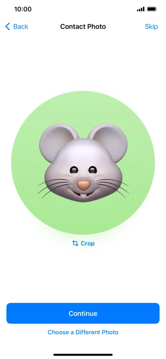 Follow the instructions on the screen to customise the selected picture and press Continue.