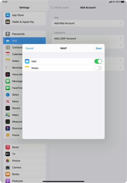 Press Save. Your email account has now been set up. To select more settings for incoming and outgoing server, proceed with the following steps. Press Save. Your email account has now been set up. To select more settings for incoming and outgoing server, proceed with the following steps.