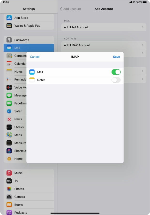 Press Save. Your email account has now been set up. To select more settings for incoming and outgoing server, proceed with the following steps. Press Save. Your email account has now been set up. To select more settings for incoming and outgoing server, proceed with the following steps.