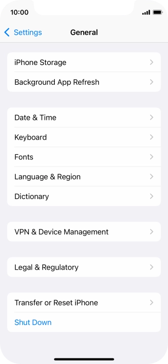 Press Transfer or Reset iPhone.