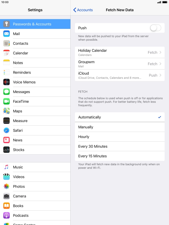 If you turn off the function, press the required setting.