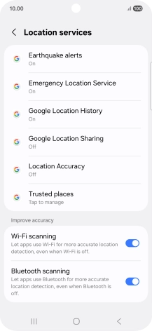 Press Location Accuracy. Press Location Accuracy.