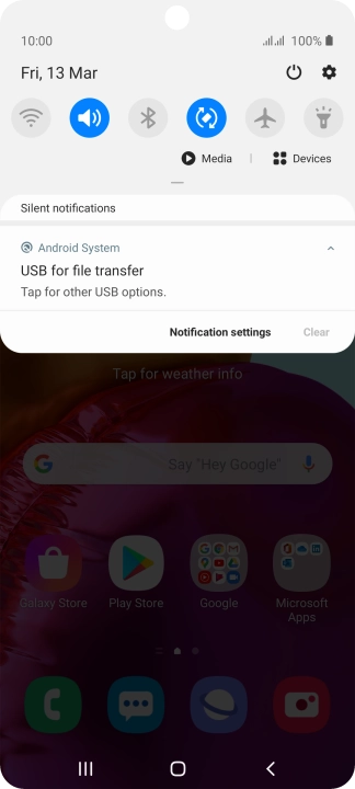 Press Tap for other USB options..