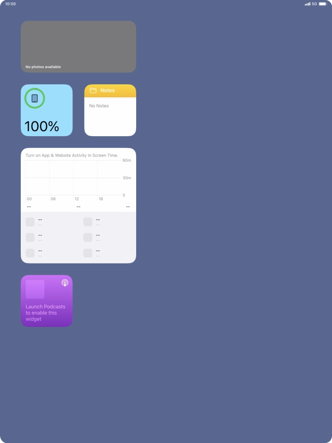 Press and hold the required widget until a pop-up menu is displayed. Press and hold the required widget until a pop-up menu is displayed.