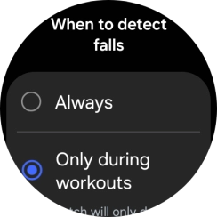 Press the required setting.