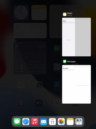 Slide upwards on the required application to end it.