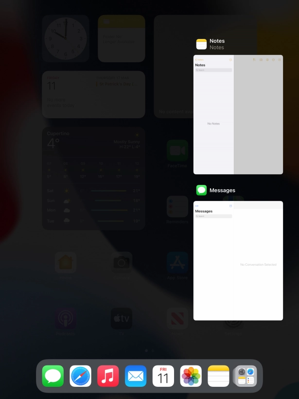 Slide upwards on the required application to end it.