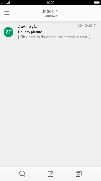 Slide your finger right starting from the left side of the screen.